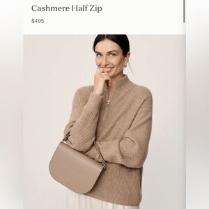 Jenni Kayne Navy Half-Zip Cashmere sweater in small